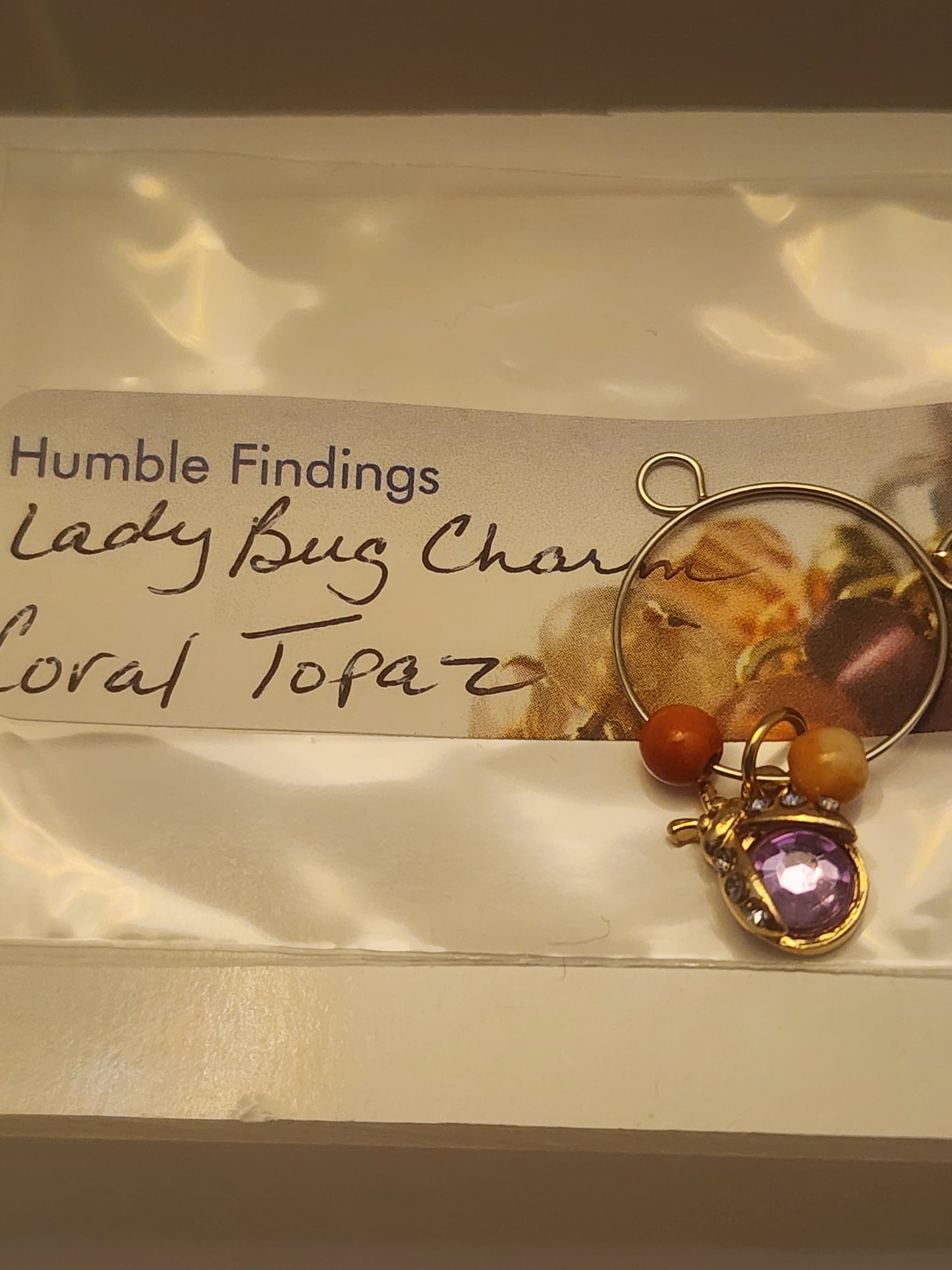 Purple Ladybug Wine Ring