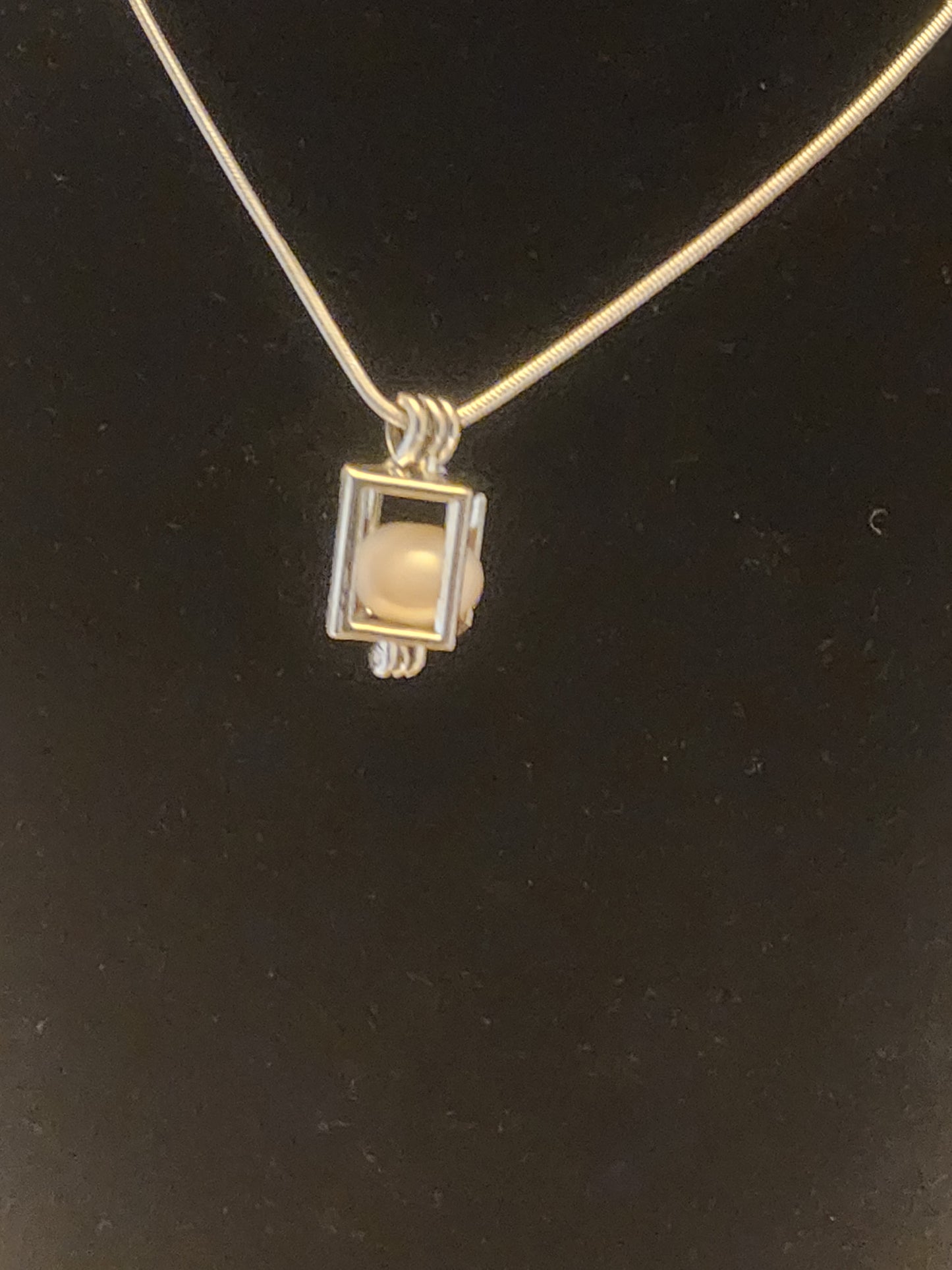 Square Pearl Cage Necklace