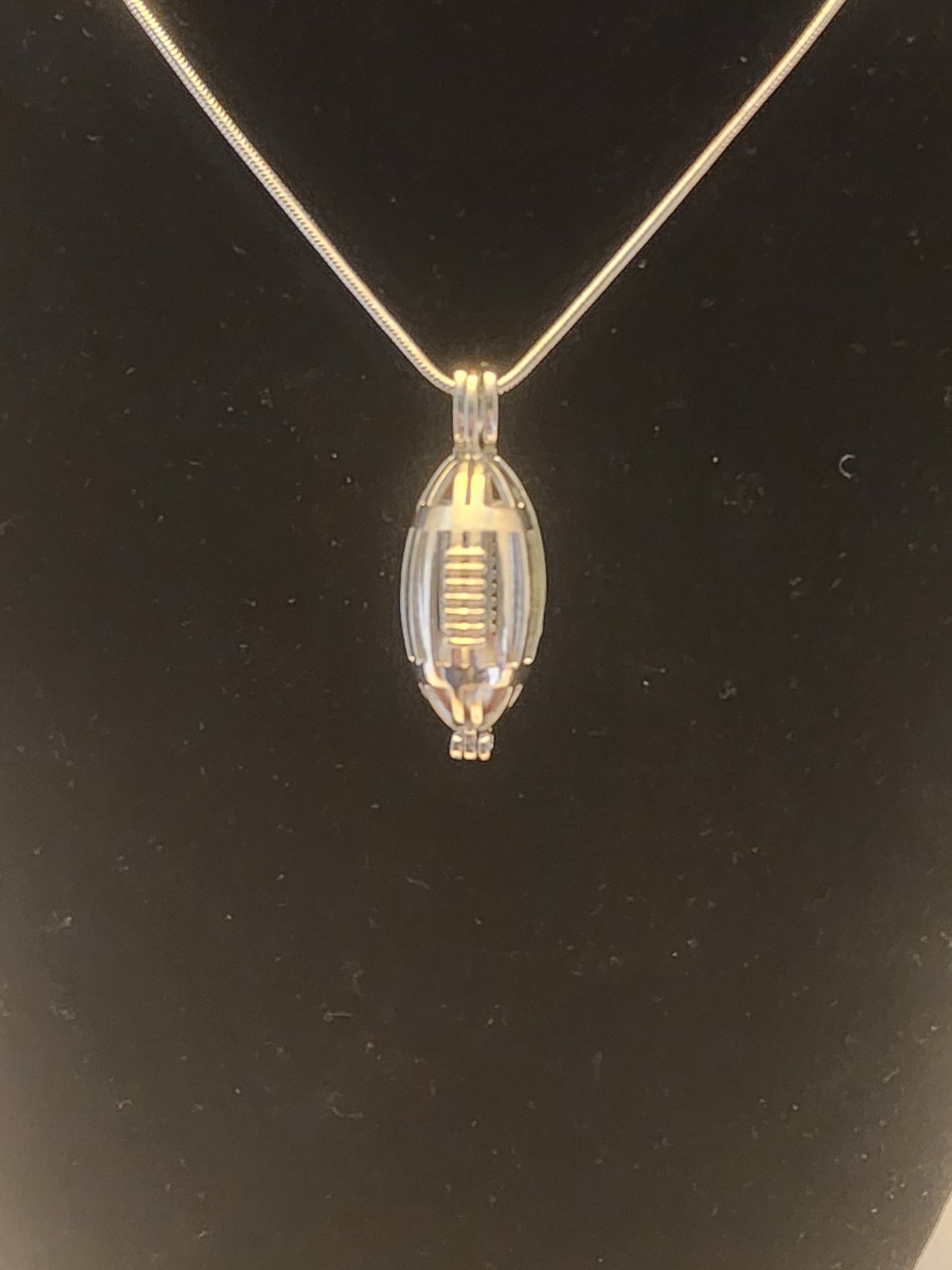 Football Pearl Cage Necklace
