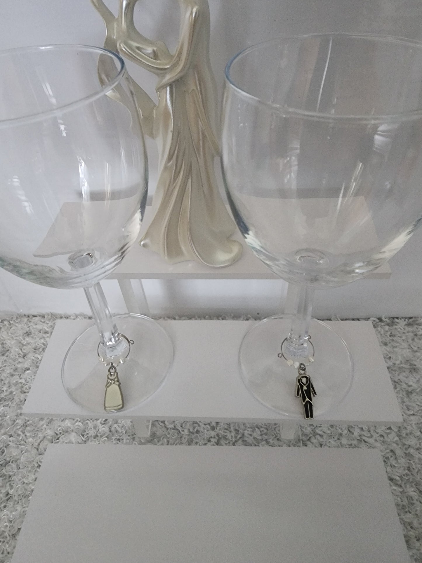 Bride and Groom Seed Pearl Wine Ring