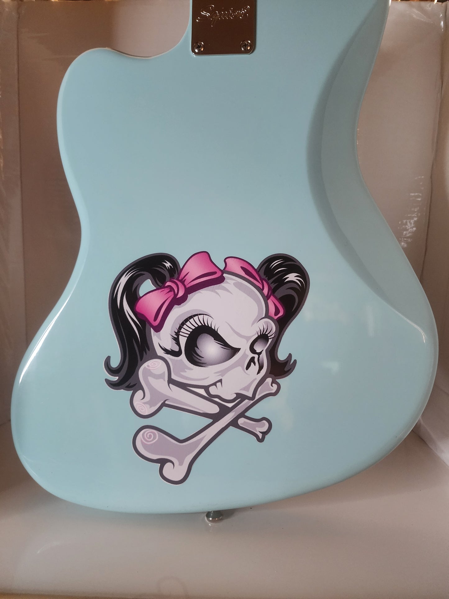 Female Lady Skull Guitar Decal/Sticker