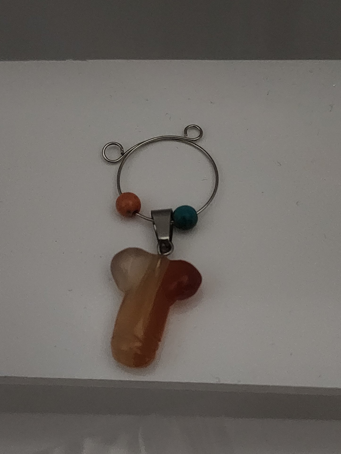 Yellow Jade Phallus Wine Ring