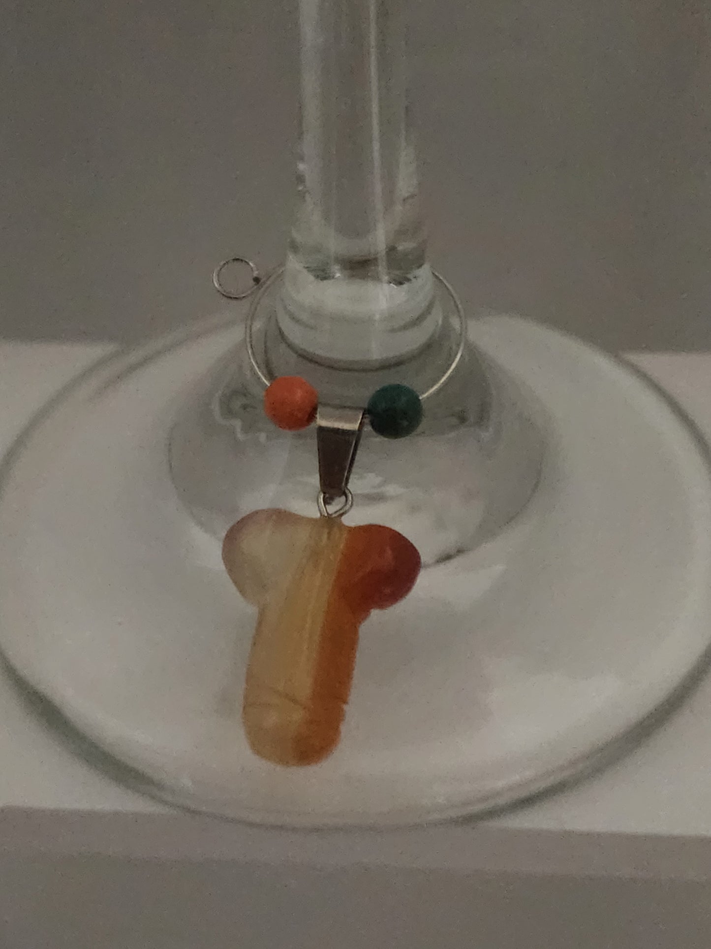 Yellow Jade Phallus Wine Ring