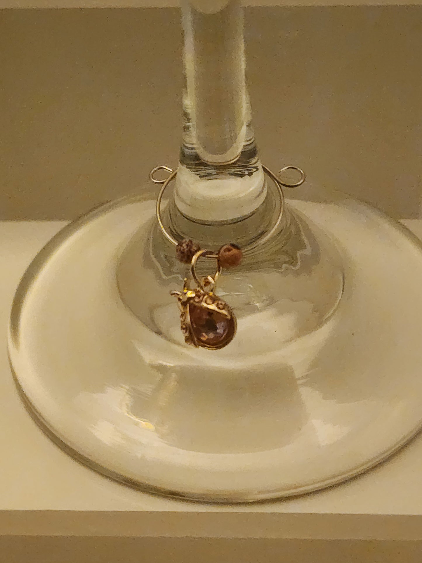 Pink Ladybug Charm Wine Ring