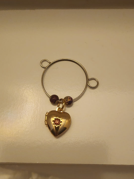 Pink Heart Locket Wine Ring