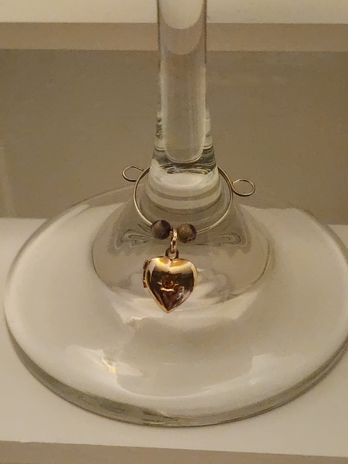Pink Heart Locket Wine Ring