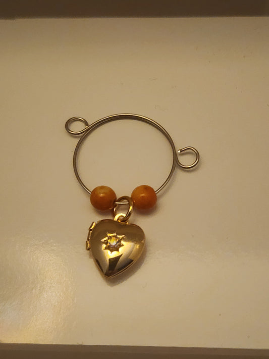 Light Pink Heart Locket Wine Ring