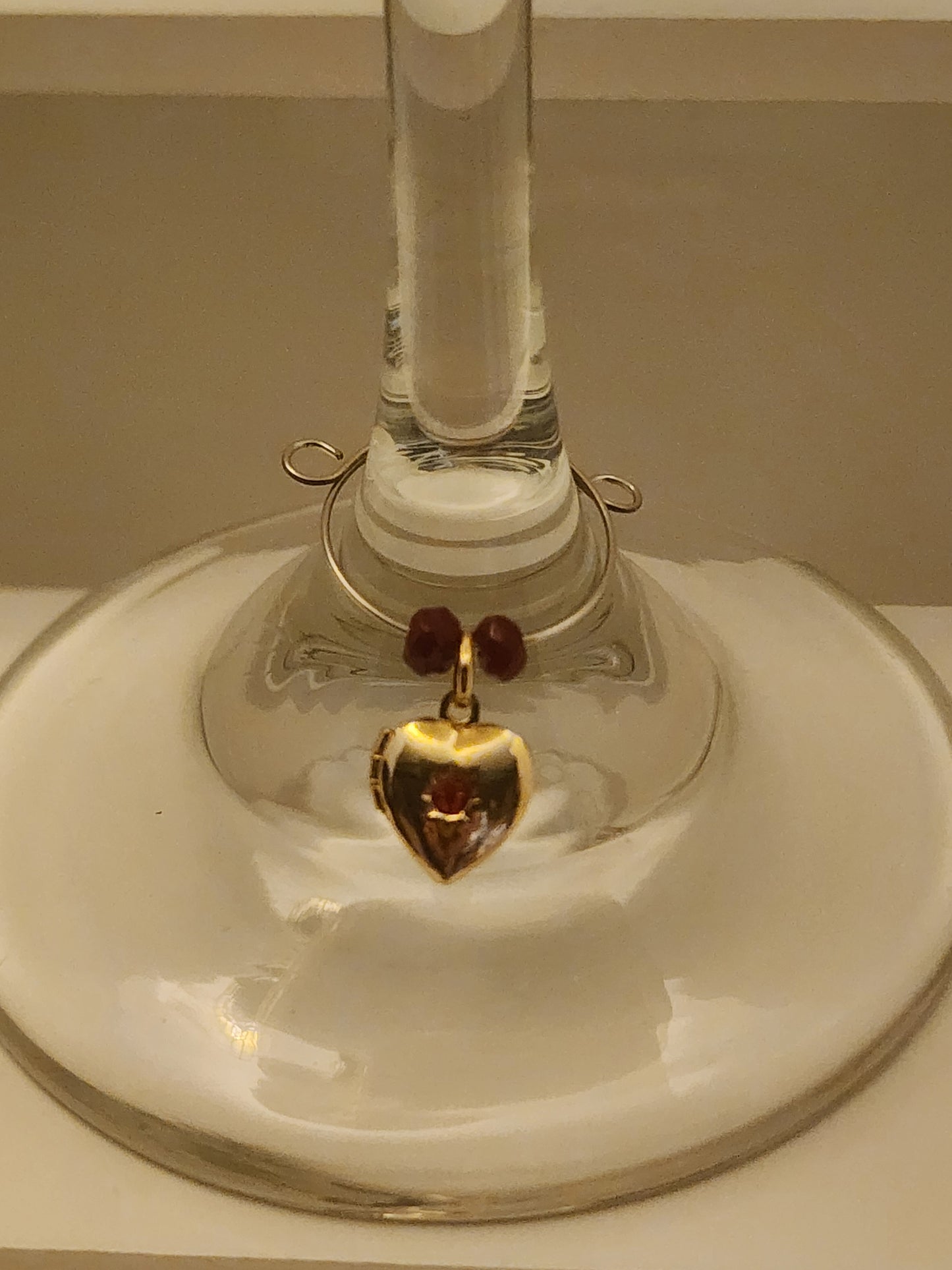Red Heart Locket Wine Ring
