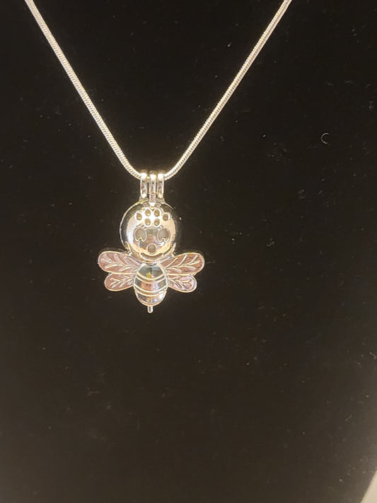 Bee Pearl Cage Necklace
