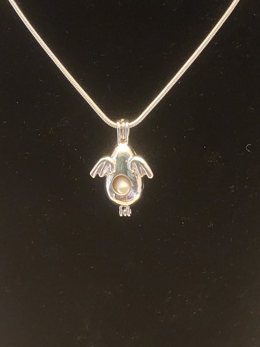 Angel Tear Pearl Cage Necklace