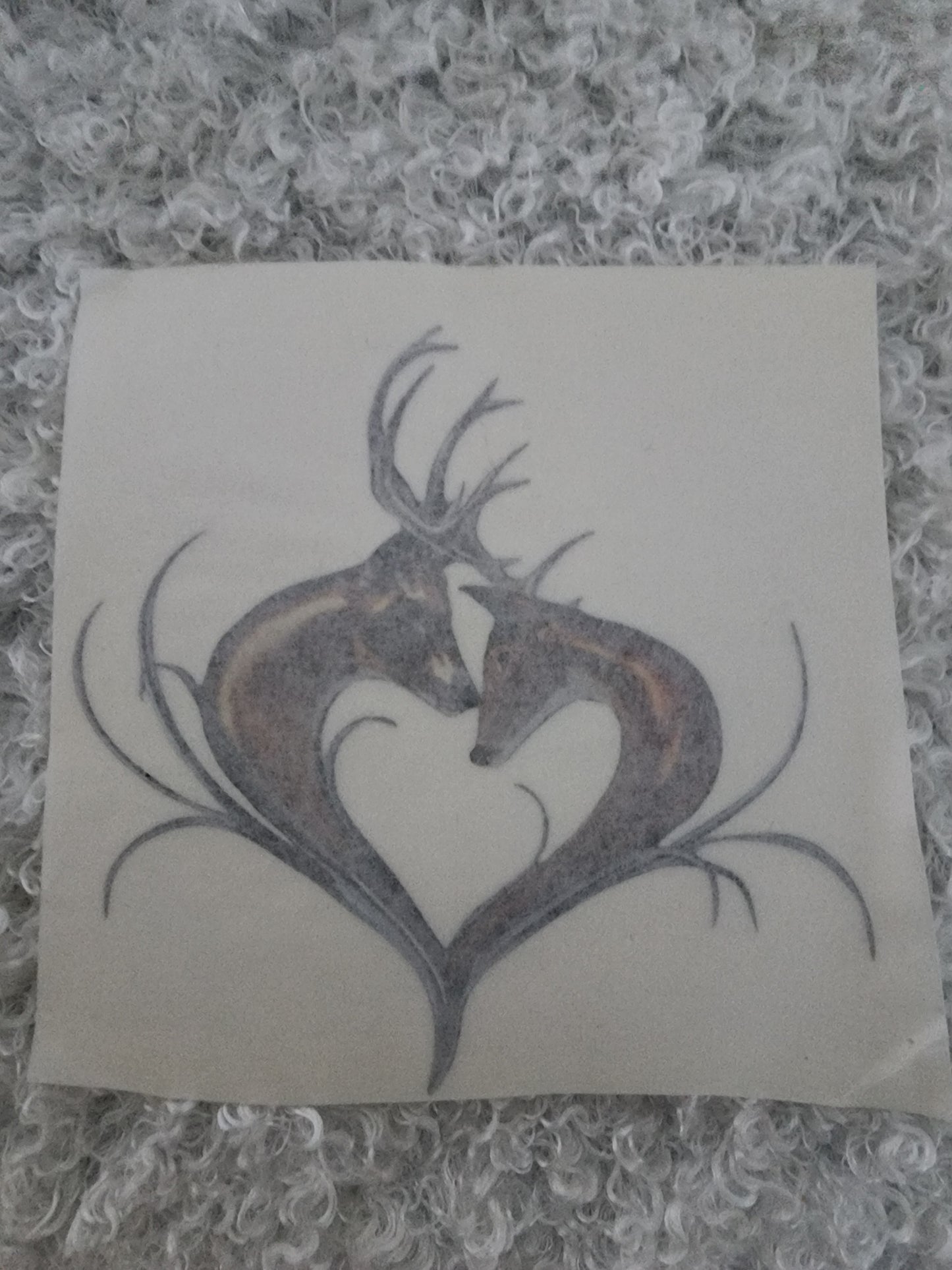 Heart Buck and Doe cup decal