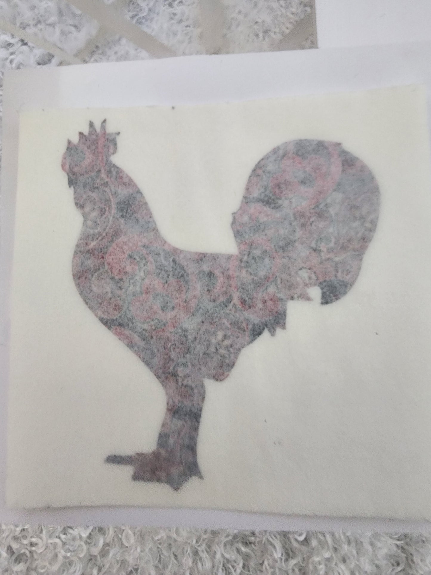 Red Paisley Rooster Cup Decal
