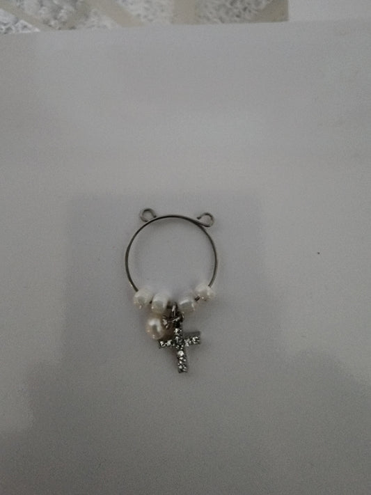 Cross Pearl Wine Ring