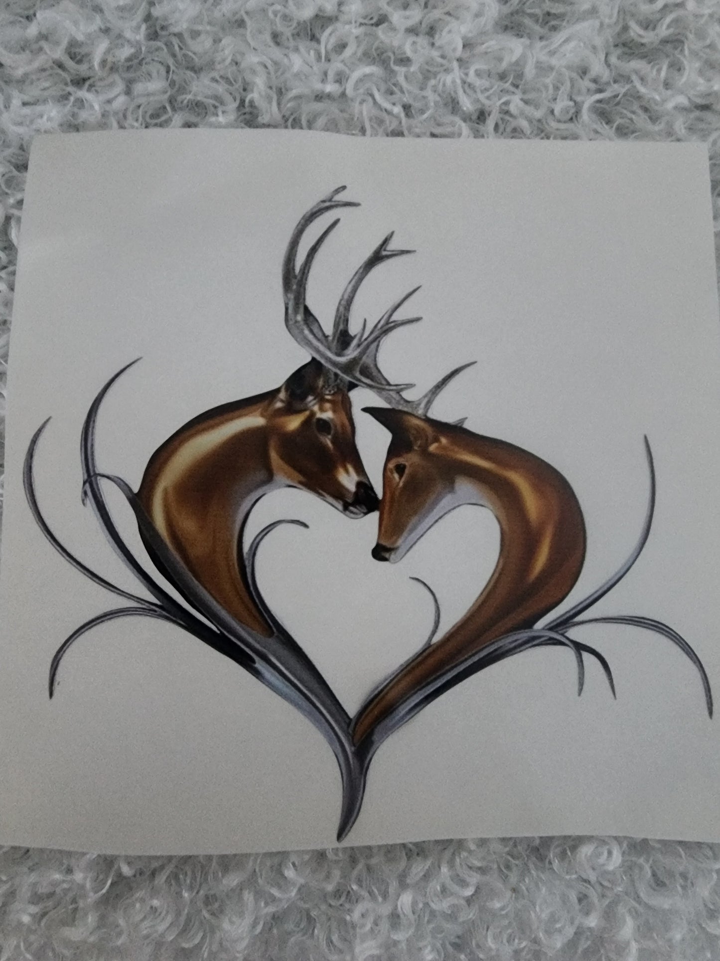 Heart Buck and Doe cup decal