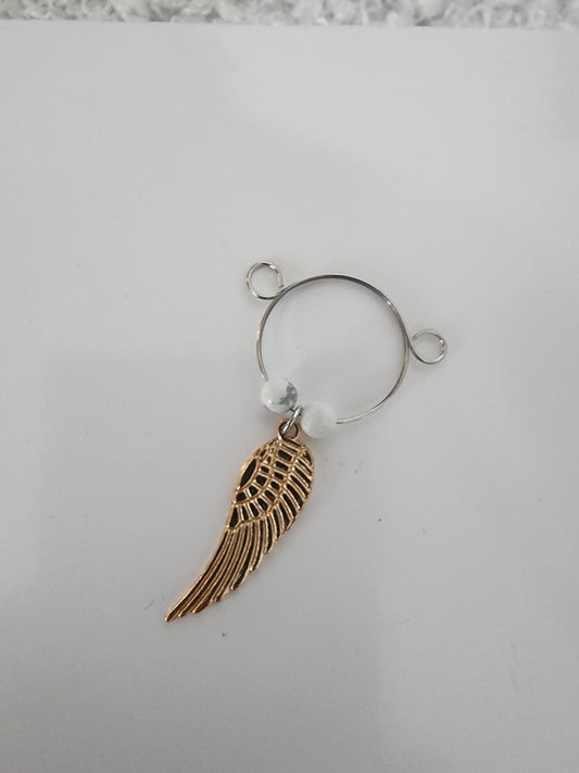 Angel Wing Howlite Wine Ring