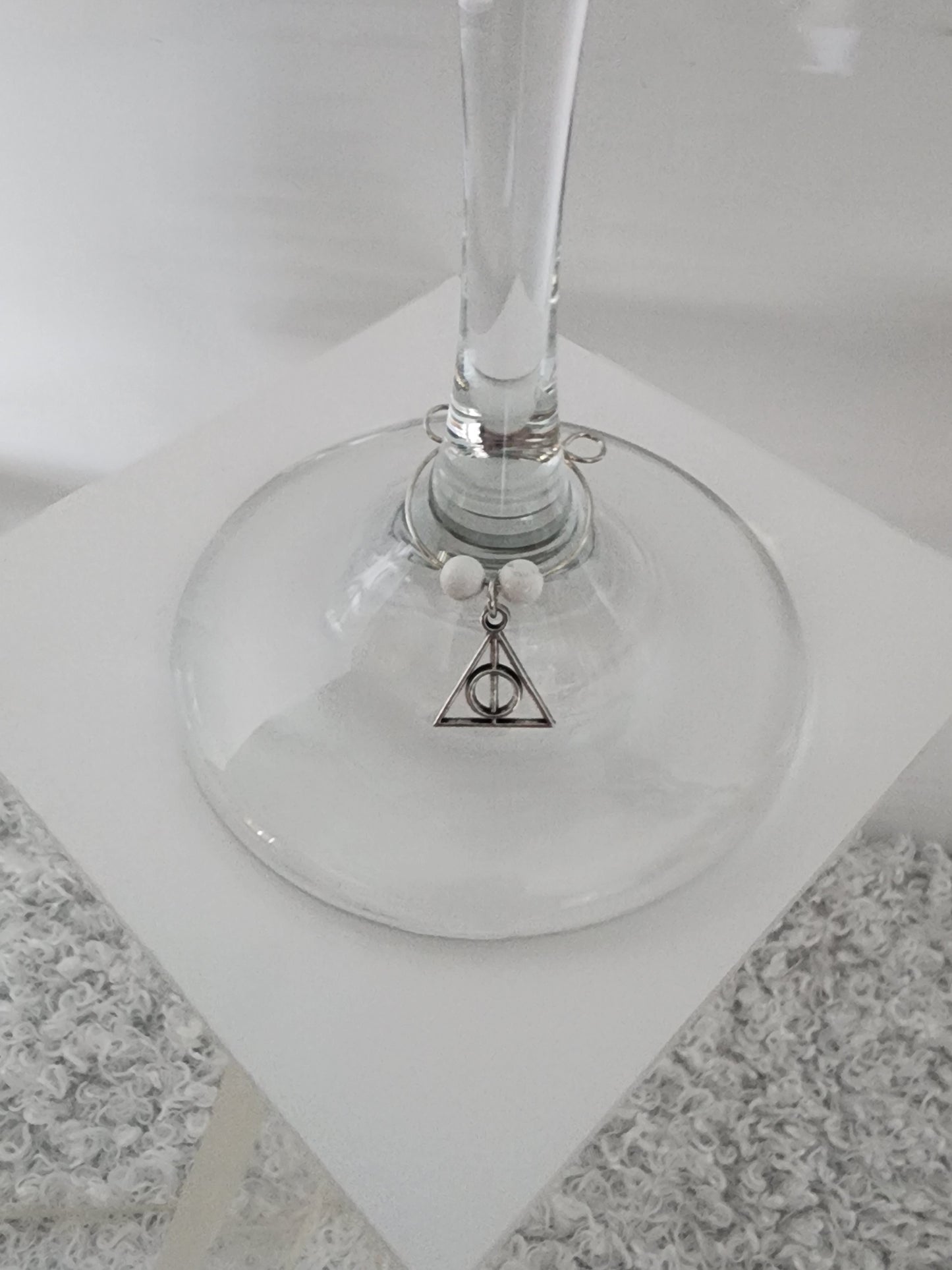 Triangle with Howlite Wine Ring