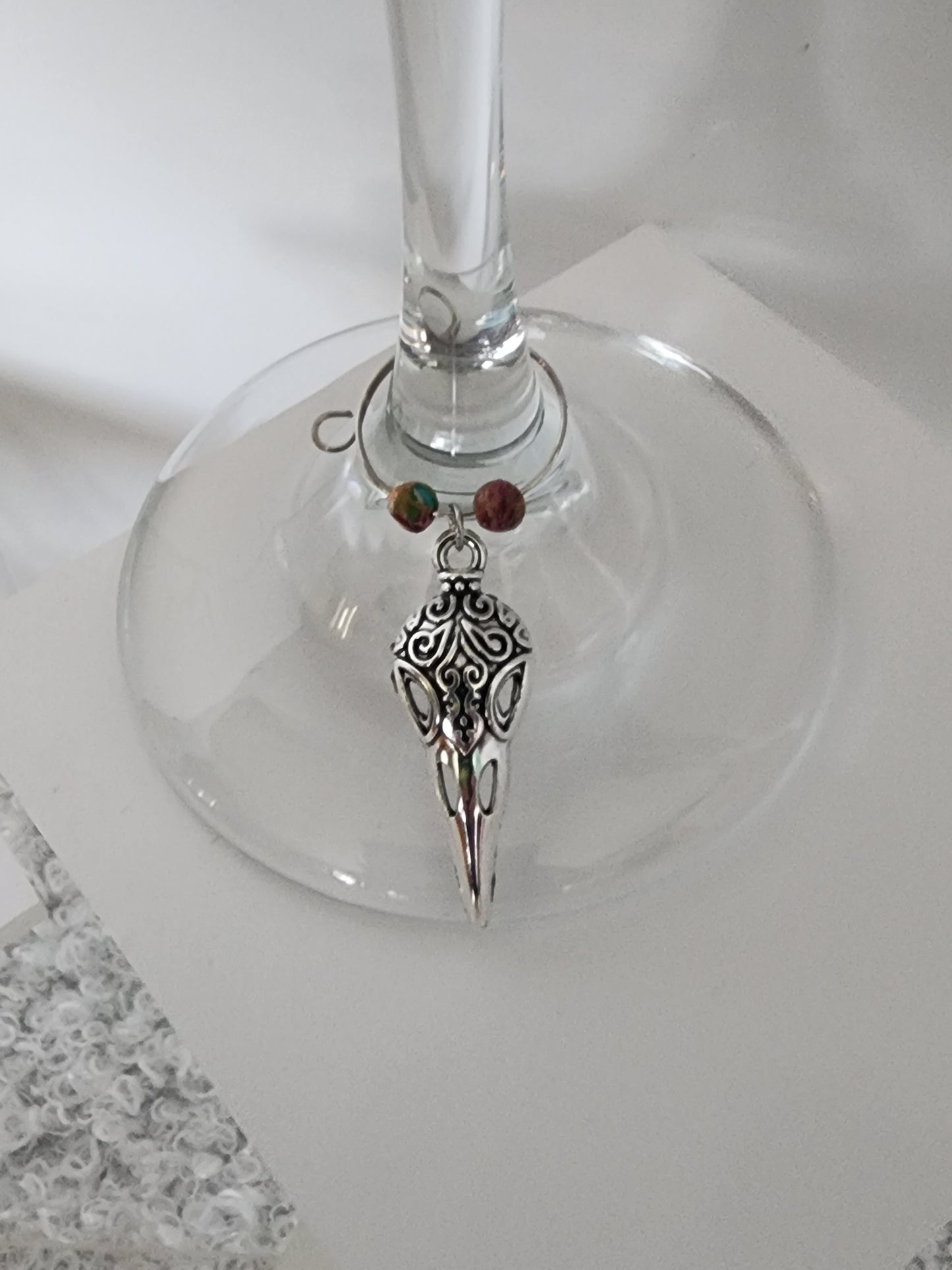 Raven Head with Emperor Jasper Wine Ring