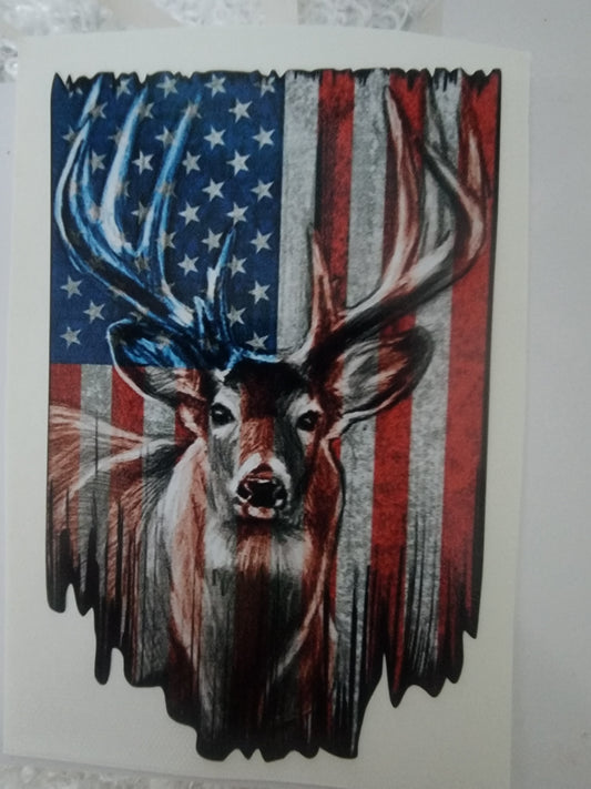 American Flag Buck Cup Decal
