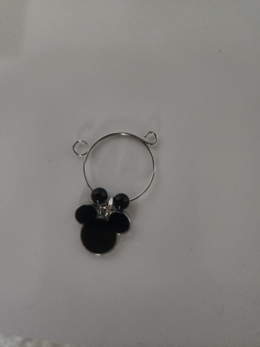 Mickey Head Black Onyx Wine Ring