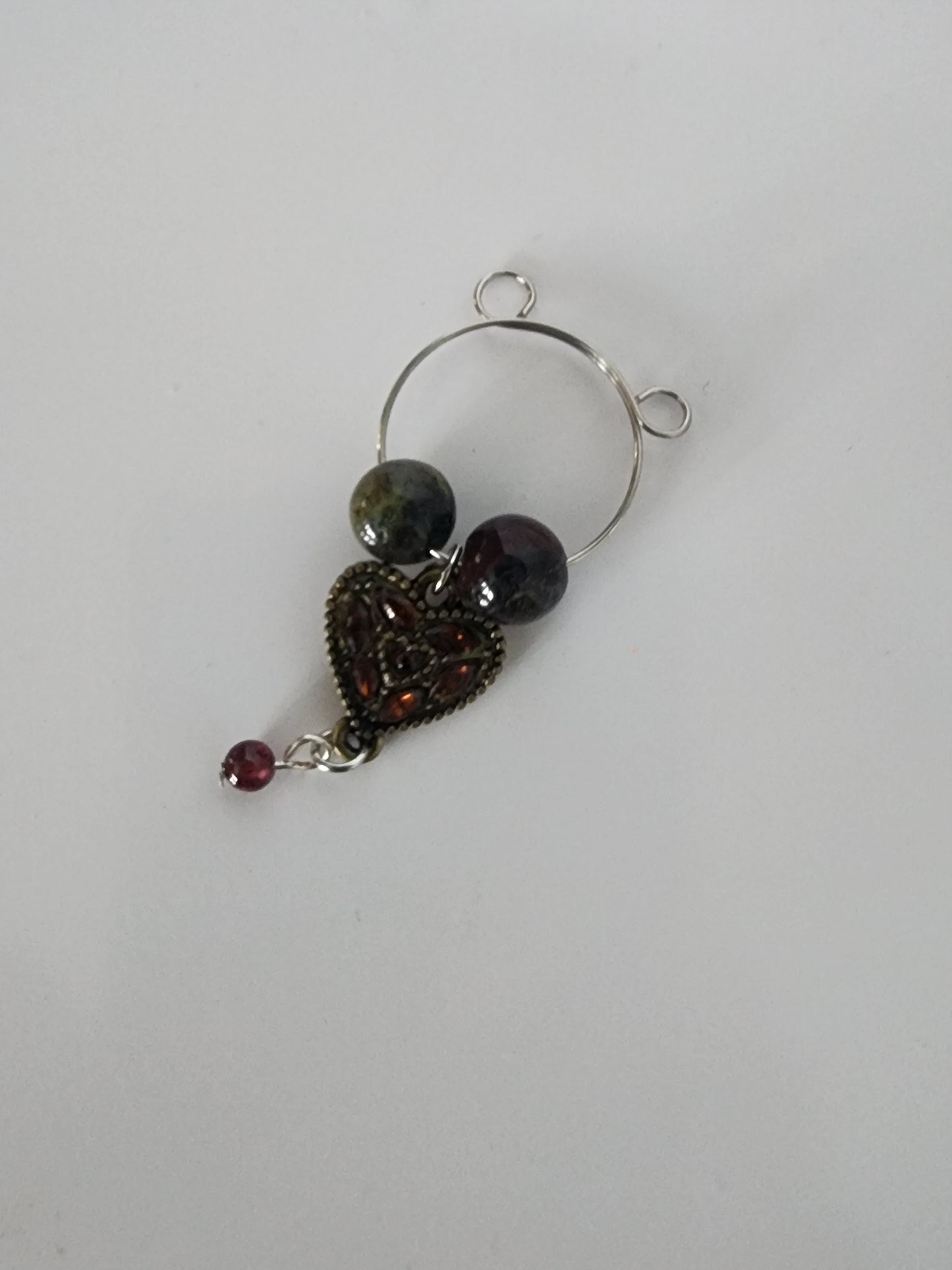 Heart Dragon Blood Jasper and Garnet Wine Ring